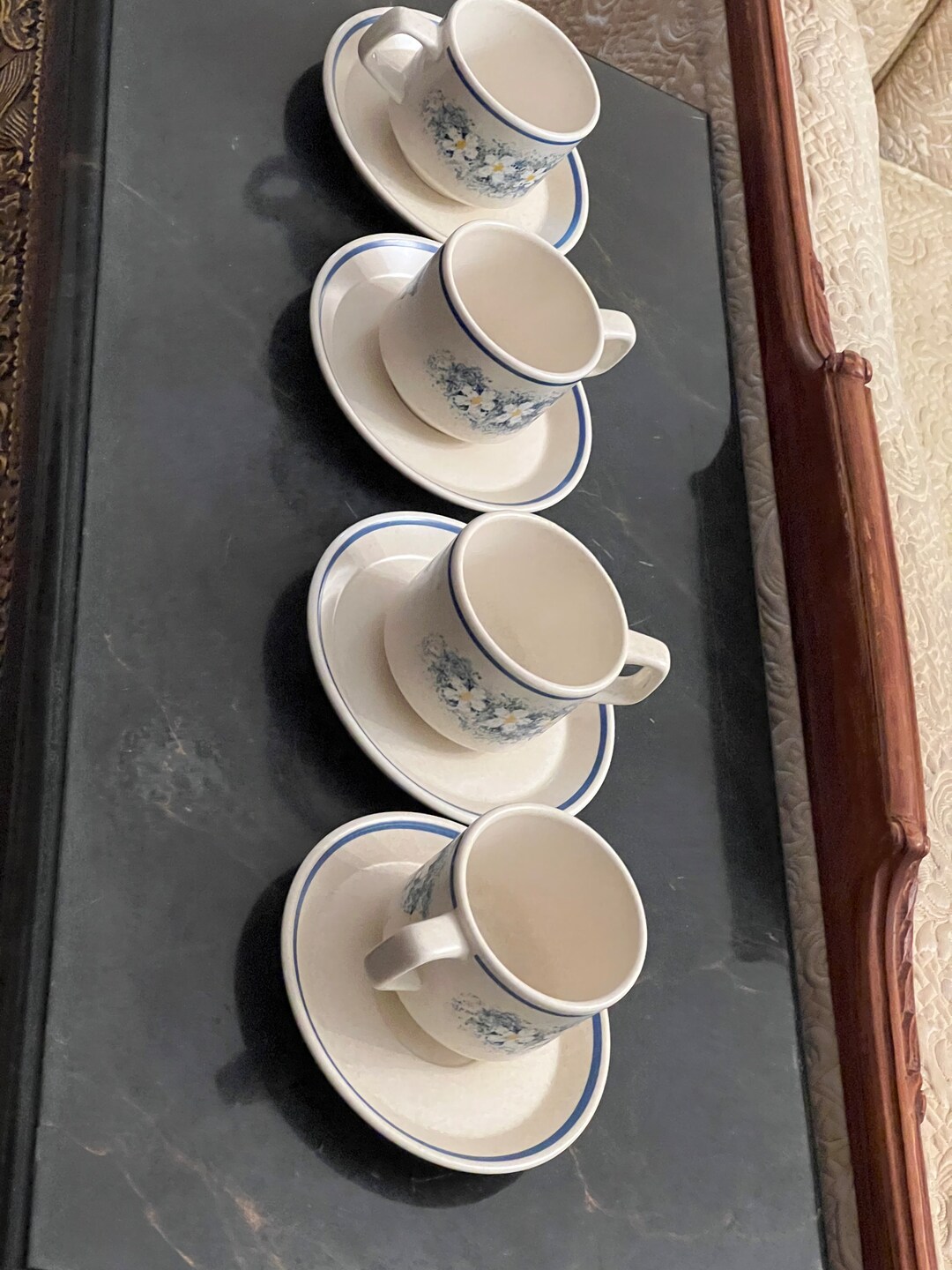 Buy Flat Cup Saucer Set Dewdrops by LENOX Set of Online in India