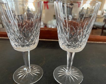 Waterford Lismore Set Of 2 Water Goblet Glasses