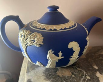 1900年頃 ウェッジウッド ダークブルー ジャスパーウェア マグカップ