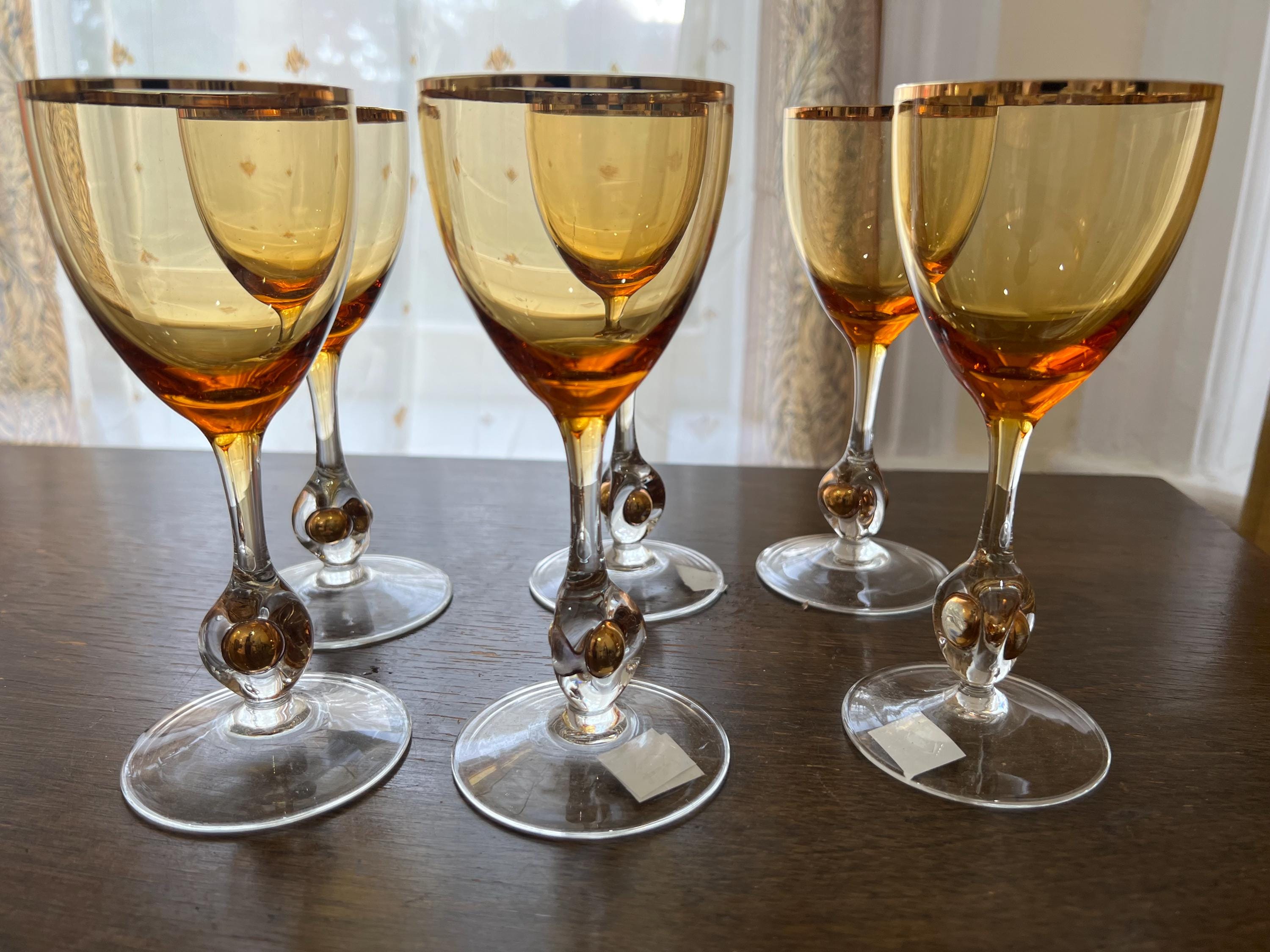 Jozef Stanik Zlata Zuzana Golden Suzanne Wine Glasses Set of 6