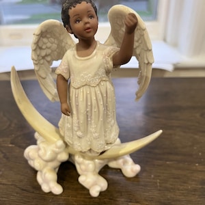 LENOX Wishing On A Star Ethnic Angel Girl Figurine Missing Star
