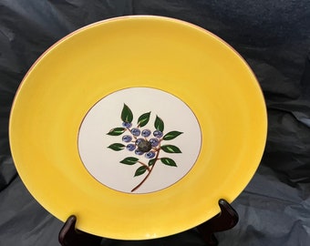 STANGL Pottery Blueberry Serving Snack Cookie Yellow Rotary Plate Dish