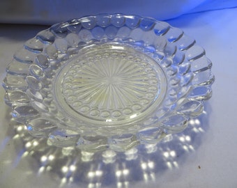 Anchor Hocking Fire King Clear Bubble Bread Plate 6.5"