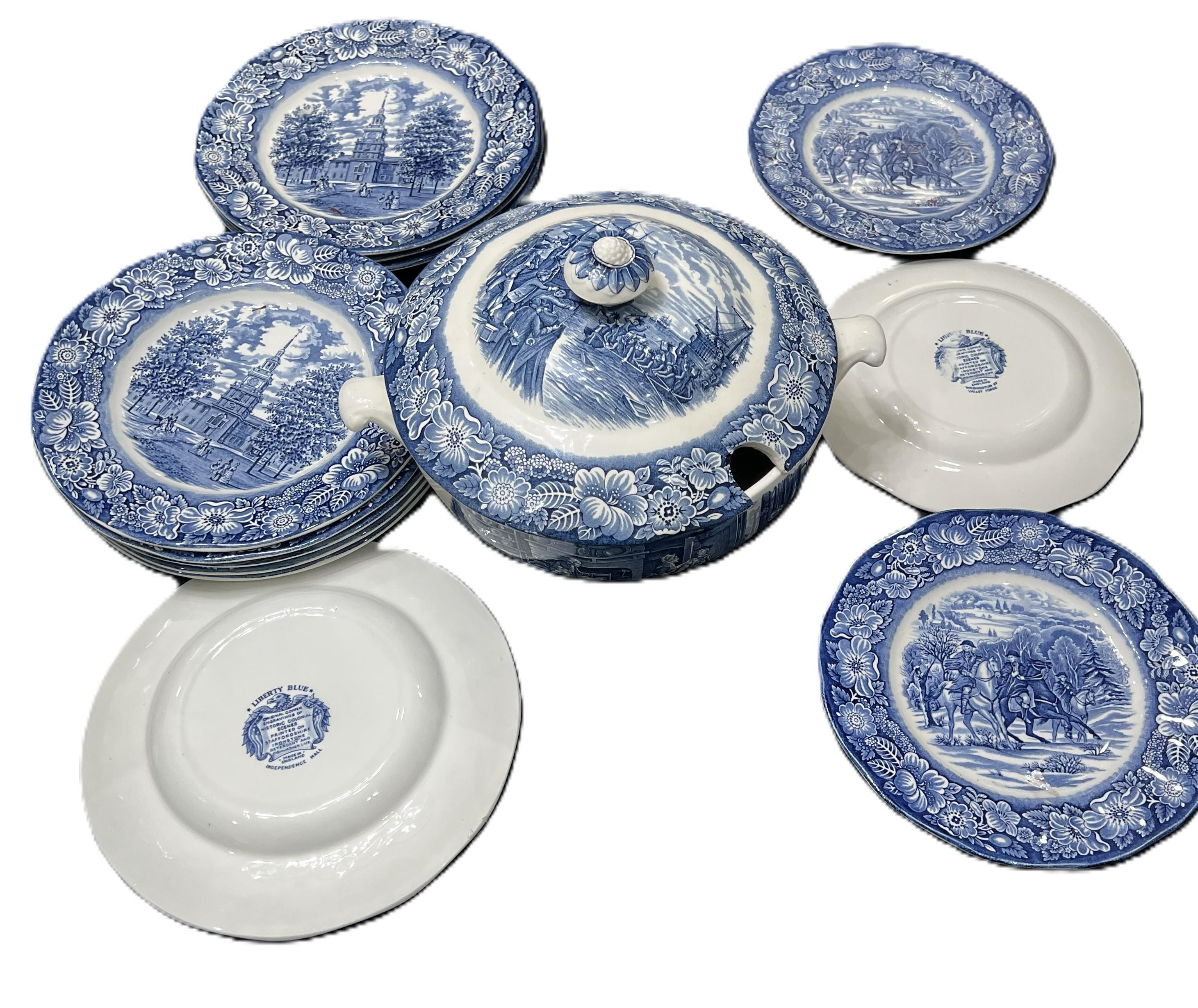 Liberty blue plates - Etsy 日本