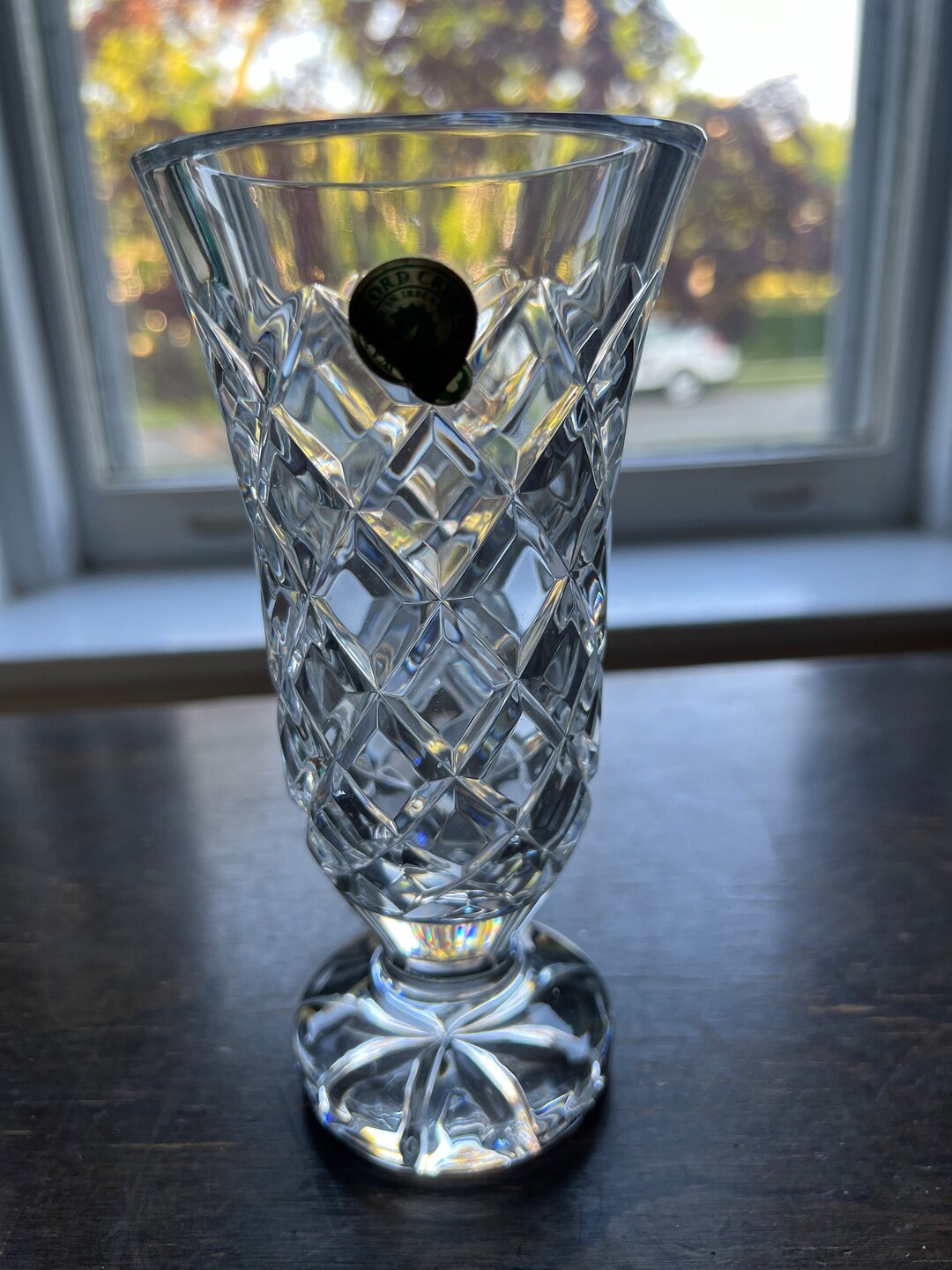 Vintage Waterford Crystal Footed Vase Cut in the Kinsale Pattern Etsy