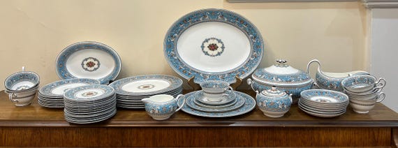 Wedgwood Florentine Turquoise Dinnerware Service for 8 47 PCS - Etsy