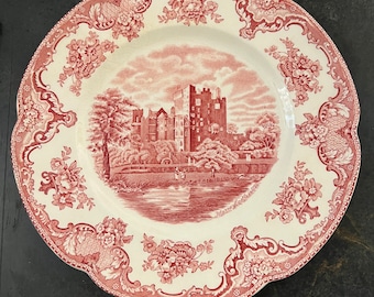 Vintage Johnson Brothers Red White Dinner Plate 9 7/8