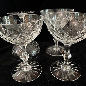 Vintage Hungarian Crystal Champagne Saucers Or Dessert Glasses Set Of 4