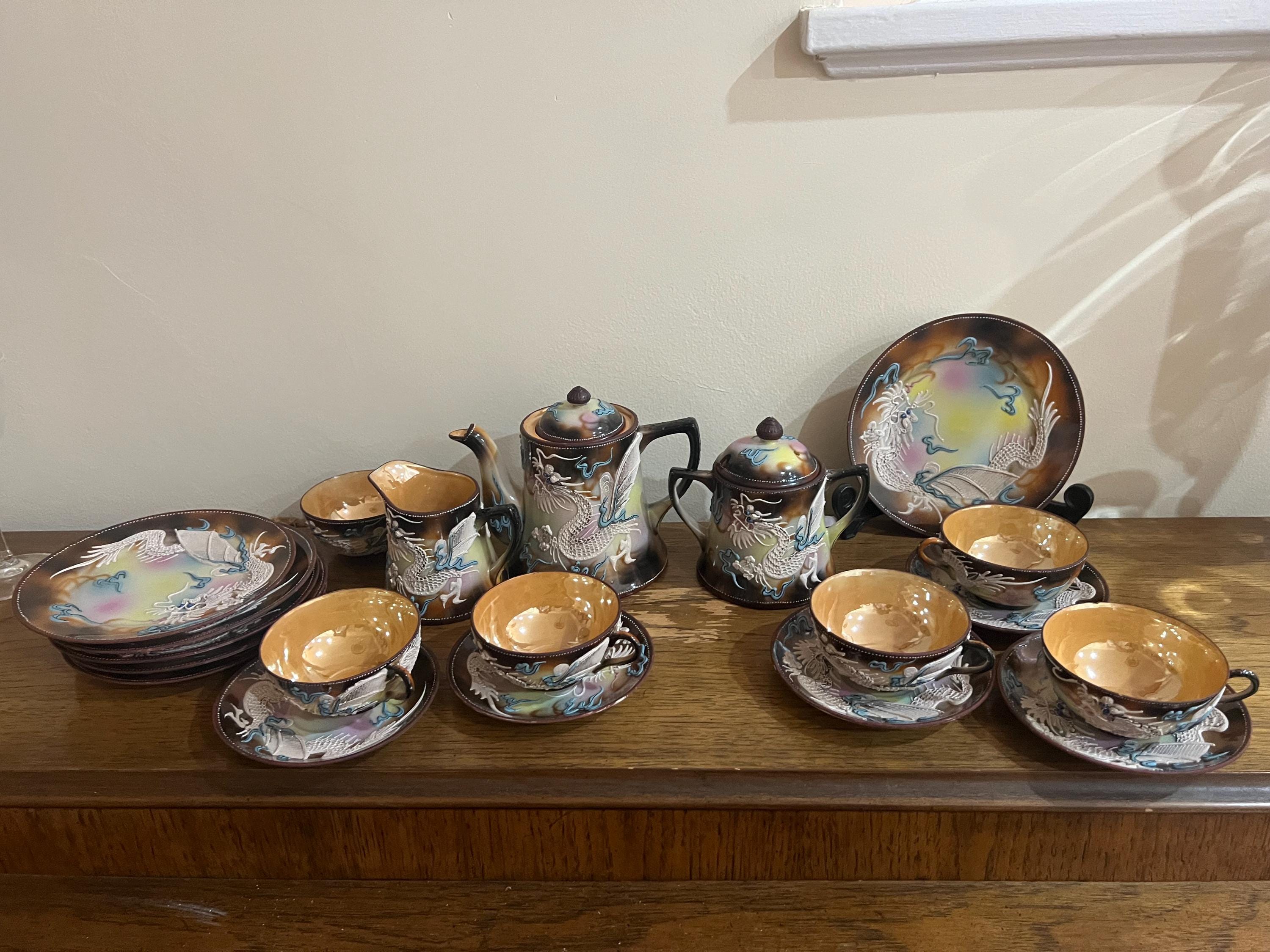 Japanese Moriage: Dragonware, Circa 1920's Serving Tea Set - Etsy