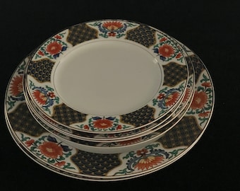 MIKASA Brocade Fine China: 6-Piece Floral Gold Trim Set