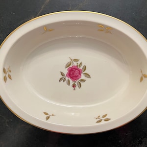LENOX Rhodora Bone China Oval Vegetable Bowl EUC
