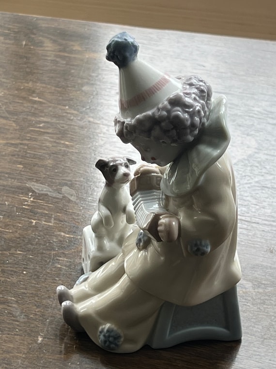 Vintage Lladro Clown W/accordion & Dog #5279 Retired 