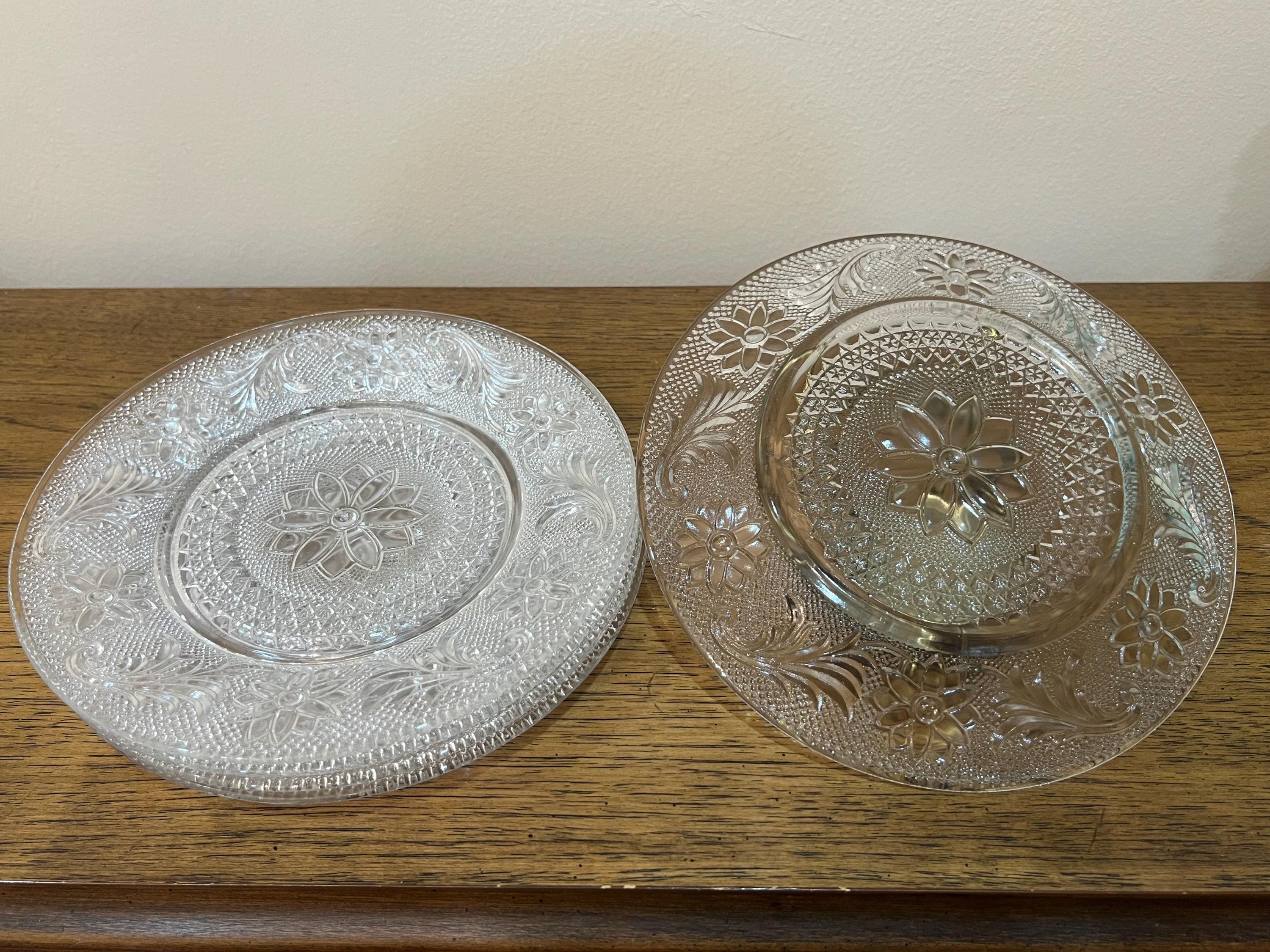 Indiana Glass Co - SANDWICH CLEAR Luncheon Plates #170 - 8 3/8