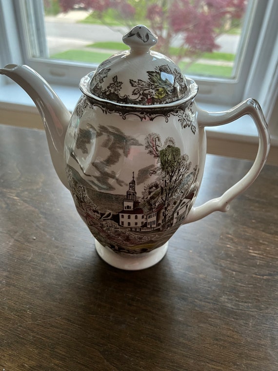 Vintage 1960's Johnson Brothers the Friendly Village 9 Inch Coffee