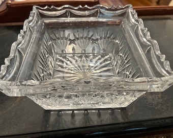 Crystal JG Durand France Vincennes 9.5 in Square Bowl New In Box