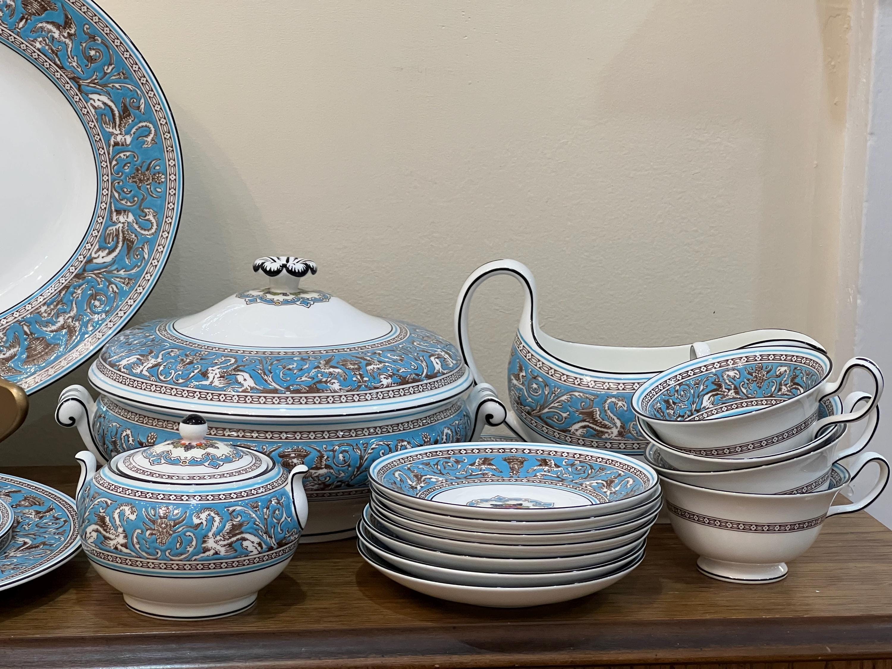 Wedgwood Florentine Turquoise Dinnerware Service for 8 47 PCS - Etsy