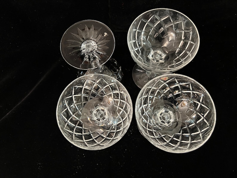 Vintage Hungarian Crystal Champagne Saucers Or Dessert Glasses Set Of 4