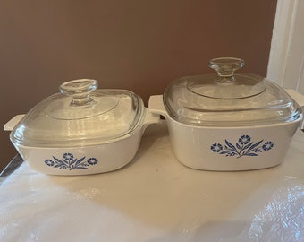 Zestaw naczyń do pieczenia Vintage Corning Ware Blue Cornflower, 4 elementy