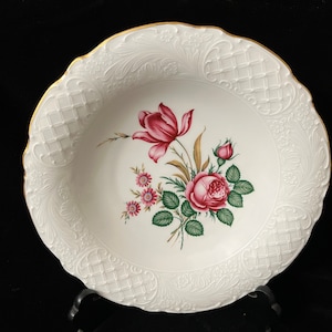 Schumann Arzberg Germany Bavaria Floral Niedrige Schale Weißes Porzellan