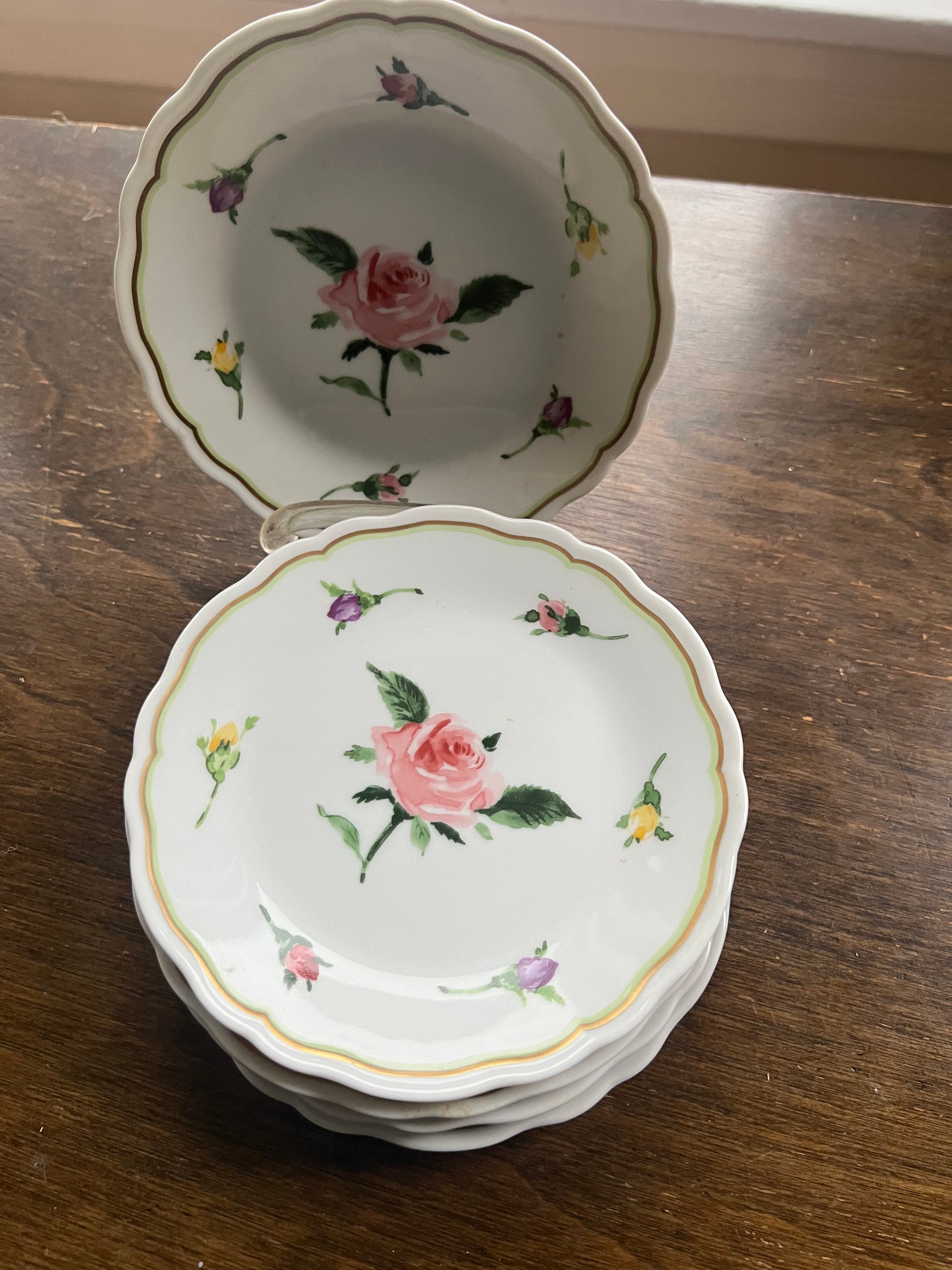 PHILIPPE Deshoulieres Parfum De Roses Plates New Limoges France - Etsy