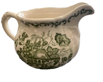 MASONS FRUITMAND I Ironstone Green Transferware Creamer l Gemaakt in Engeland l Staffordshire