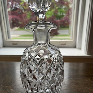 Vintage Crystal Liquor Decanter Diamond Cuts With Stopper
