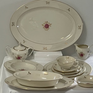 LENOX DISCONTINUED  Bone China Rhodora Floral  Bone China Dinnerware 62P Set For 8