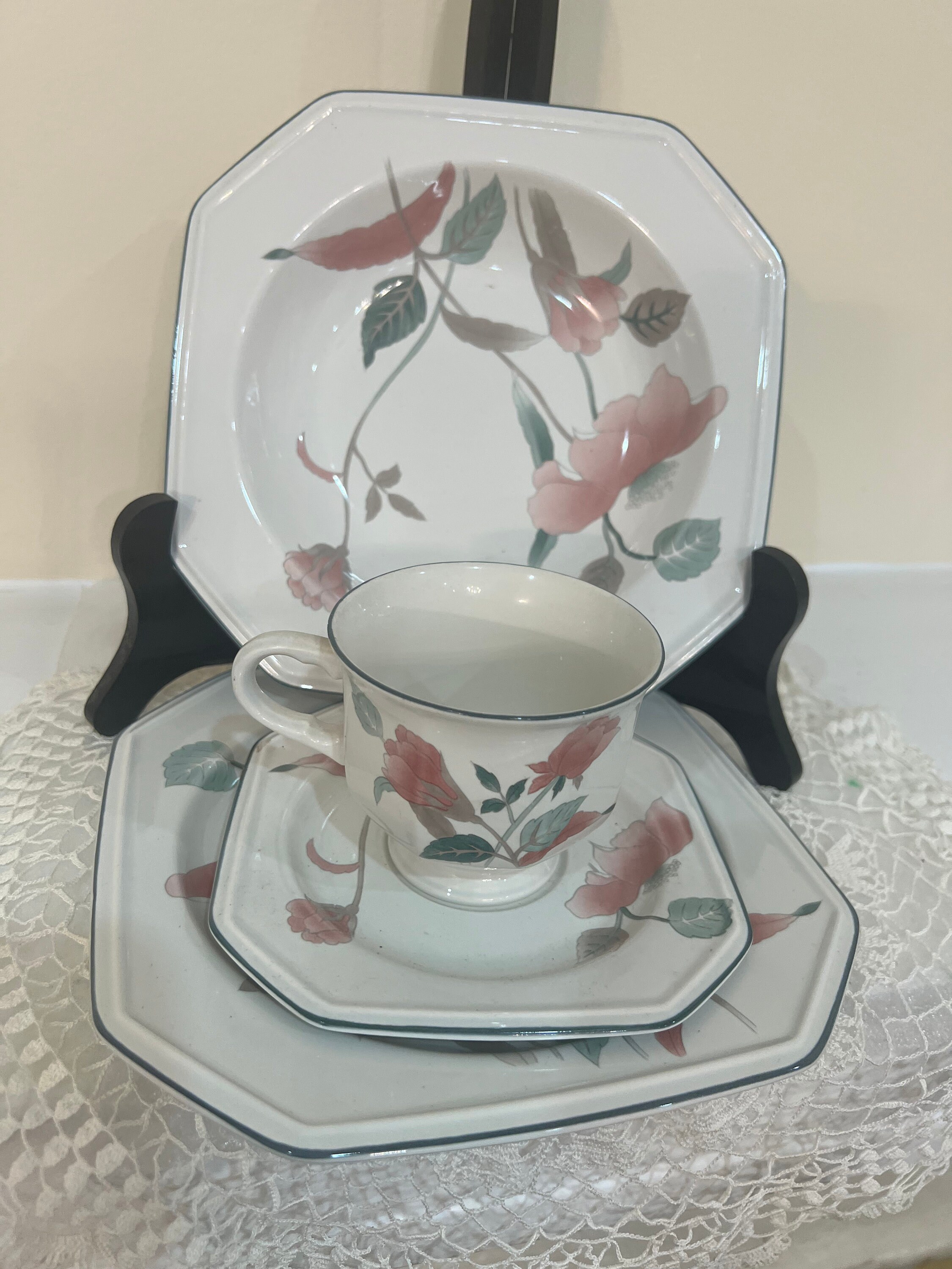 Mikasa Enchanted Silk Flowers Square Dinnerware F3003 Your Choice Etsy UK
