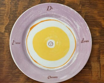 Bernardaud  Limoges -France Bonjour . Bonsoir  L&#39;une De Deux Choses Lunch Plate New