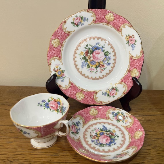 Lady Carlyle Royal Albert Teacup Saucer , Salad Plate Trio SET