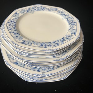 Christopher Stuart Dresden Blue  Set of 12 Plates And Bowls, Unused