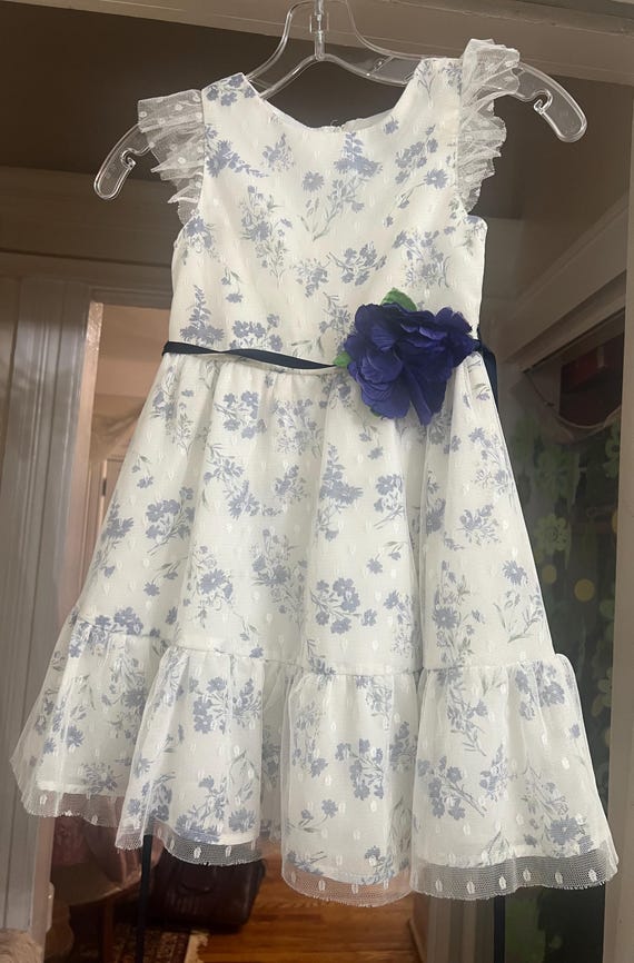 Rare Editions Girls Floral Clip Dot Dress - Size 5 - Etsy