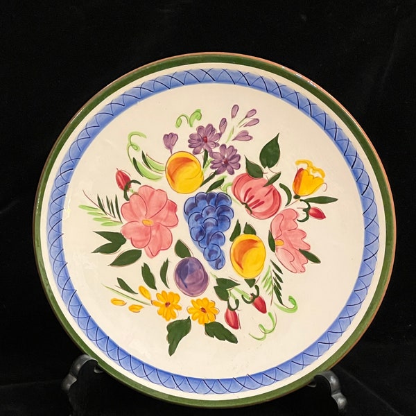 Stangl Fruit And Flowers Hand Painted Dura- Fired Dinner Plate 10-inch Diameter Trenton NJ