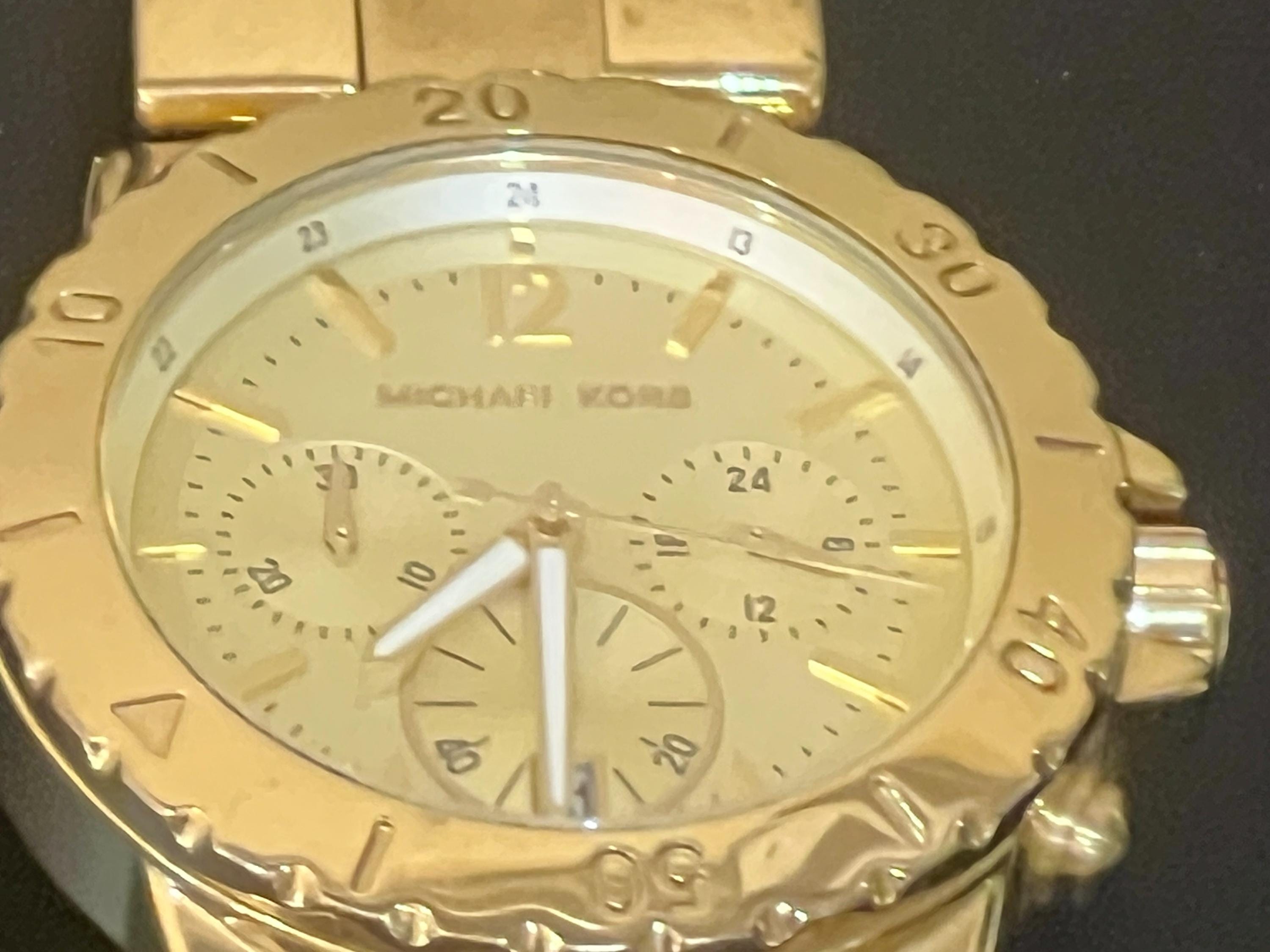 Michael Kors Dylan Gold Dial Gold Steel Strap Watch for 