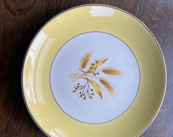 Century Service Alliance-Ohio Autumn Gold Yellow Border Wheat Center  7.25&quot; Dessert Butter Plate