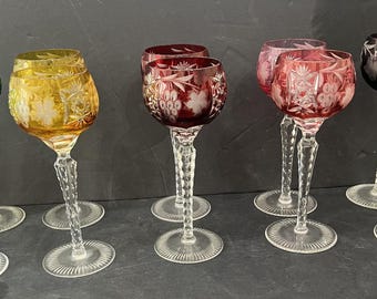 Copas de whisky o vino de cristal Nachtmann talladas a la perfección, estilo antiguo: juego de 2 unidades con opción de color.