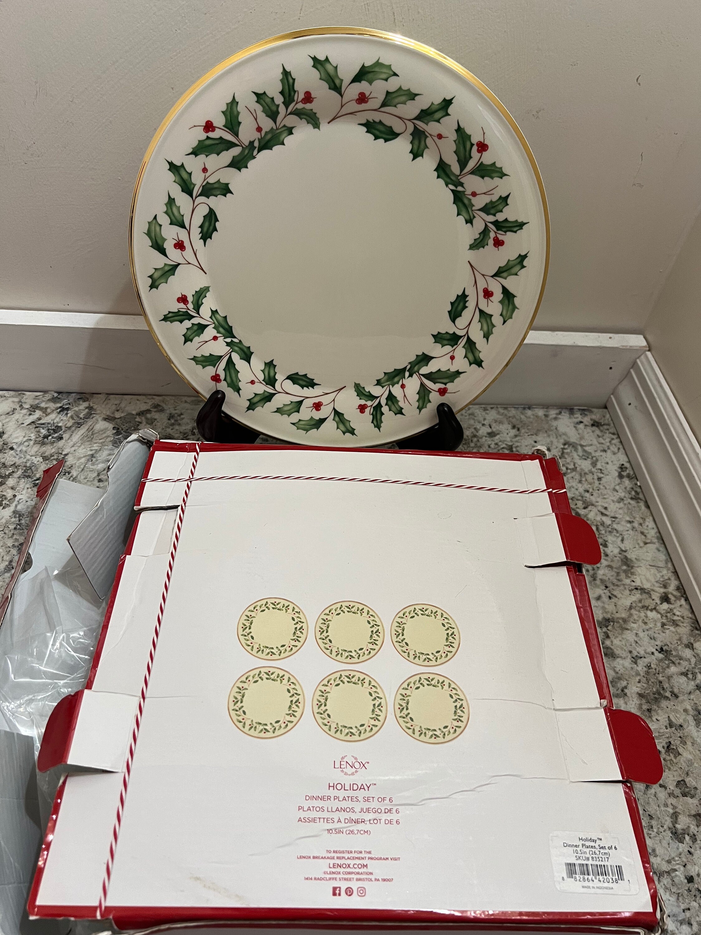 Lenox Holiday Gold Set of 6 Dinner Plates New in Box - Etsy