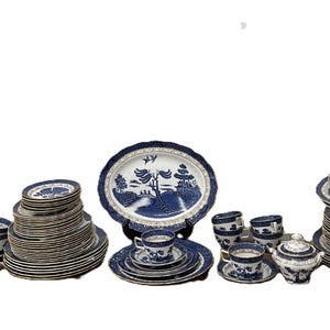 ブース社のリアルオールドウィロー ディナープレート4枚 イギリスから届いたアンティークのディナープレート、BOOTHS （ブース