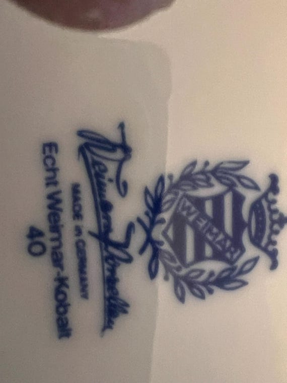 weimar porzellan　アンティクプレイト　型番56 刻印42 Etch- WEIMAR PORZELLAN Katharina Etch Kobalt Serving Dishes Your