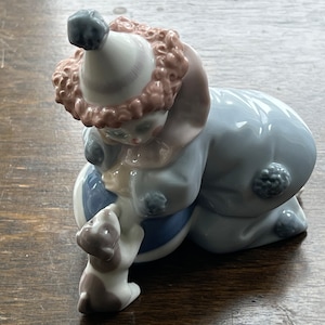 Lladro Clown Figurine Pierrot Dog  And Ball # 5278 Spain