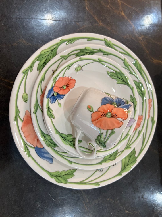 Vintage Villeroy & Boch Amapola Dinnerware Service for 1 , 5 Pc