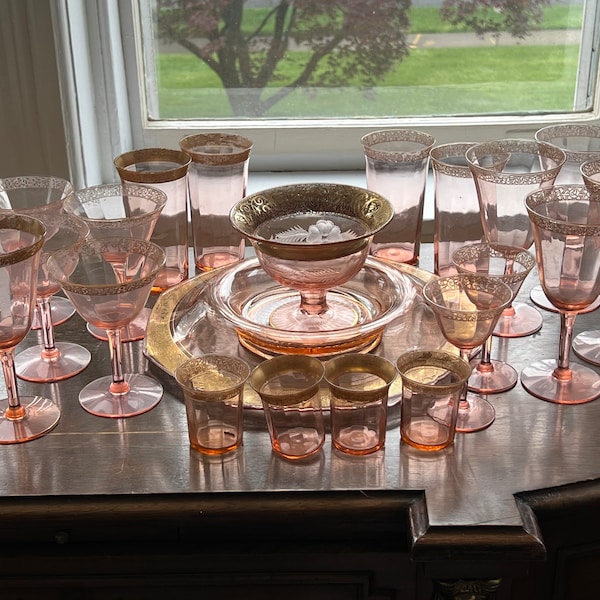 Pink Glassware Etsy