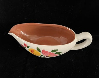 Stangl Trenton NJ Frutas y flores pintadas a mano Dura- Fired Salsera