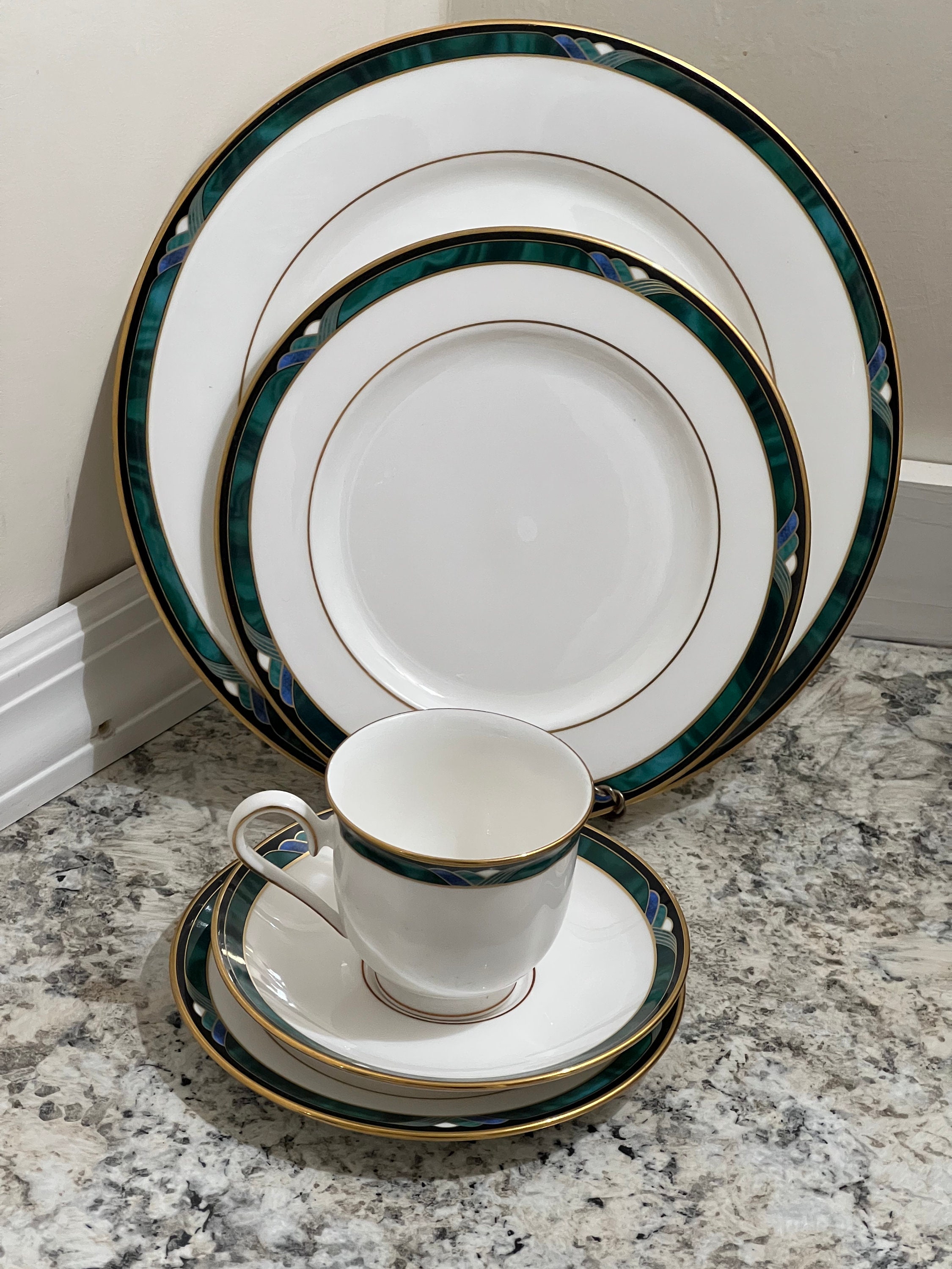 LENOX CONTINENTAL DINING GOLD 皿 約27cm Lenox China Cretan 0-316 Greek Key Gold Trim Porcelain 5