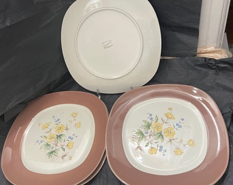 TAYLOR SMITH TAYLOR  Conversation Walter Dorwin Teague Dinner Plates Set of 6