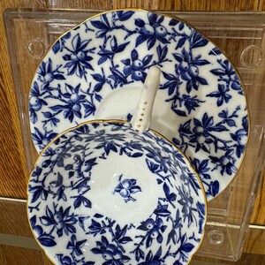 COALPORT COBALT Blueberries  Chintz Tea Cup And Saucer Set