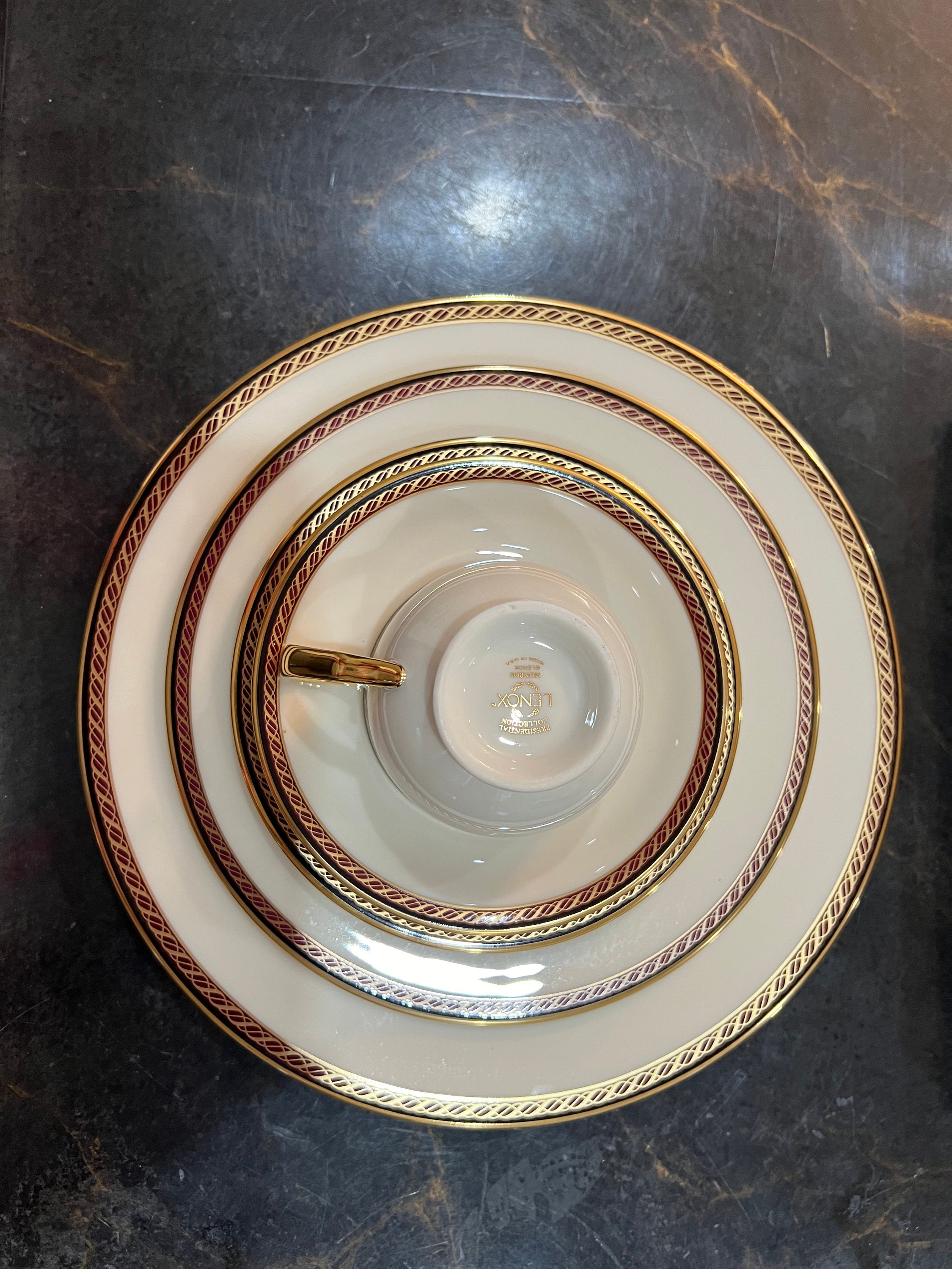 LENOX MONROE Dinnerware Bone China Service for 8 Made in USA - Etsy