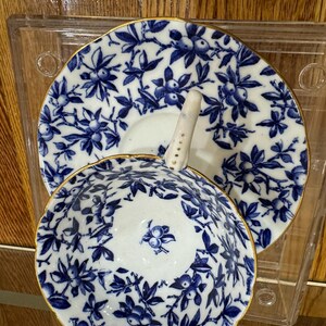 COALPORT COBALT Blueberries  Chintz Tea Cup And Saucer Set