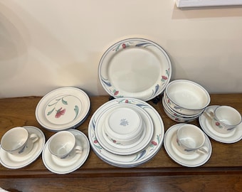Lenox Poppies On Blue Chinastone Dinnerware , Your Choice Made In  USA