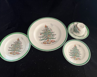 Copeland Spode Christmas Tree S3324 5 pezzi piatti da portata Made In England inutilizzati